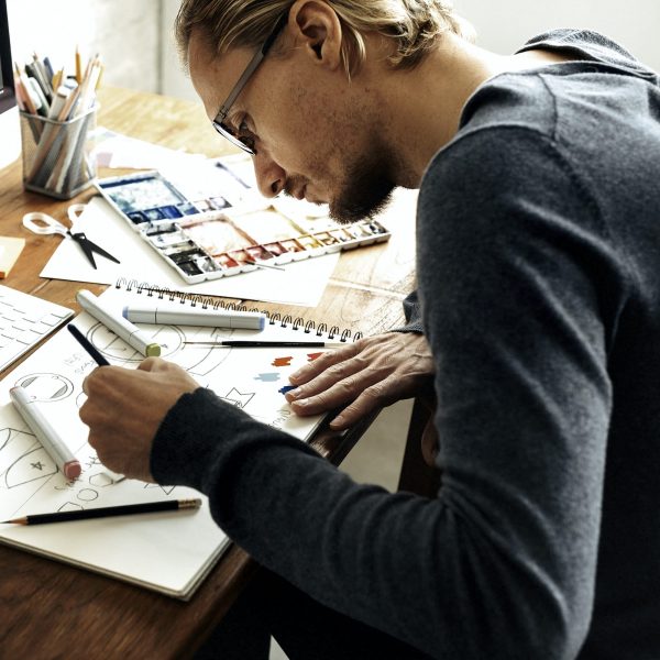 Ideas Creative Occupation Design Studio Drawing Startup Concept